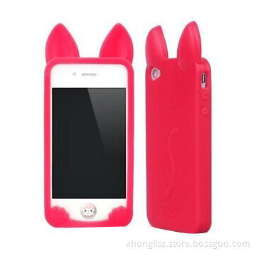 Hot Cute 3D Cats Ear Soft Silicone Phone Case for iPhone Series, Various Colors are Available
